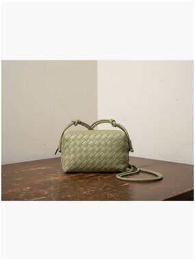 Woven Faux Leather Crossbody Bag, Mini Messenger Purse, Lightweight Handbag